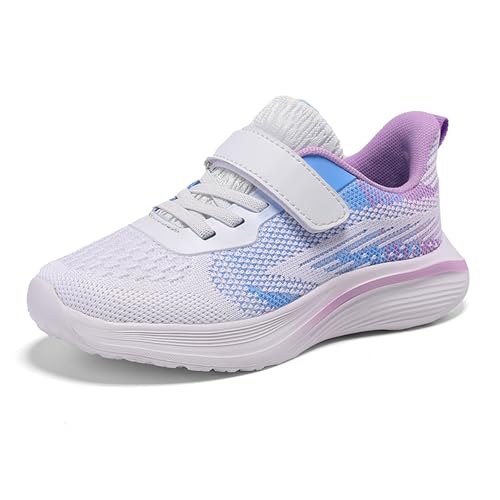 Hallenschuhe Junge, Turnschuhe Kinder Sportschuhe Jungen Mädchen Hallenschuhe Leicht Mesh Kinderschuhe Atmungsaktiv Laufschuhe Freizeit rutschfest Klettverschluss Sneaker von Famzuneu