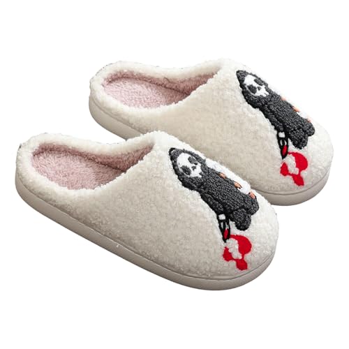 Halloween Damen Hausschuhe Winter Warme Hausschuh Filzpantoffeln Teenager Mädchen Filz Bequeme Damen-Hausschuhe Flauschige aus Memory Foam Pantoffeln Hausschlappen rutschfest Slippers von Famzuneu