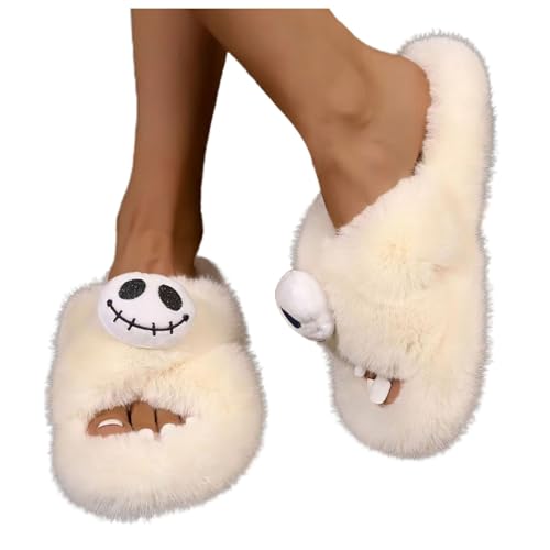 Halloween Hausschuhe Damen Filz Drinnen und Draussen Weiche Slippers Hausschuh Herren Warme Flauschige Damen-Hausschuhe Winter rutschfest Filzpantoffeln Pantoffeln Hausschlappen von Famzuneu