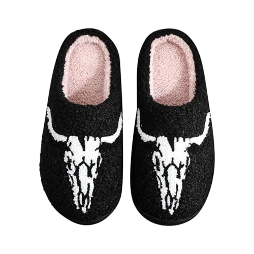 Halloween Hausschuhe Damen Winter Pantoffeln rutschfest Filz Filzpantoffeln Damen-Hausschuhe Frauen Flauschige Drinnen und Draussen Slippers Niedliche Cartoon Leichte Hausschlappen Weiche Hausschuh von Famzuneu