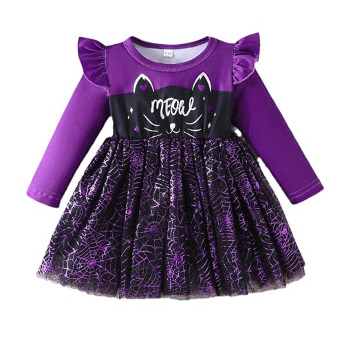 Halloween kostüm Kinder Vampir, Halloween Kostüm Kinder Mädchen Festlich Fasching Halloween Kostüm Partykleid Geist Hexen Prinzessin Kostüm Festlicheskleid Verkleidung Party Festkleid von Famzuneu