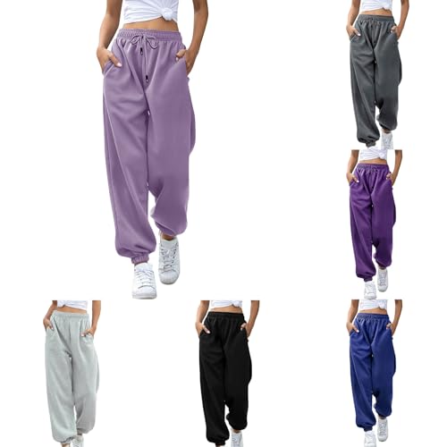 Hosen Damen Baggy, Jogginghose Damen Baggy High Waist Sportshose Lang Weites Bein Trainingshose Locker Sweatpants Fitness Sport Yoga Hosen Laufhosen Freizeithose Frauen Sweathose mit Taschen Hosen Damen Baggy, Jogginghose Damen Baggy High Waist Sportshose Lang Weites Bein Trainingshose Locker Sweatpants Fitness Sport Yoga Hosen Laufhosen Freizeithose Frauen Sweathose mit Taschen von Famzuneu