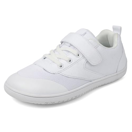 Primer, Barfußschuhe Kinder Breite Minimalistische mit Klettverschluss Sportschuhe Junge Mädchen Laufschuhe Freizeit Atmungsaktiv Leicht rutschfest Komfortable Sneaker von Famzuneu