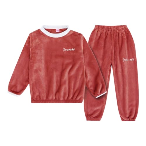 Pyjama Kinder mädchen lang, Winter Schlafanzug Kinder Jungen Mädchen Fleece Pyjama Set Lang Schlafanzüge Warme Kleinkind Langarm Hausanzug Flauschig Nachtwäsche Pjs Flanell Oberteile und Hosen von Famzuneu