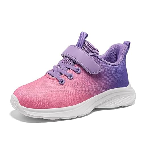 Sneaker Kinder Jungen, Sportschuhe Kinder Jungen Mädchen Farbverlauf Hallenschuhe Turnschuhe Leicht Mesh Straßenlaufschuhe Atmungsaktiv Schuhe Laufschuhe rutschfest Klettverschluss Sneaker von Famzuneu