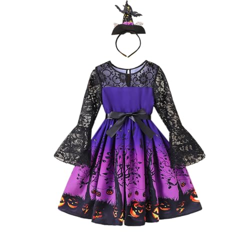 Vampir kostüm mädchen, Halloween Kleid Mädchen Kinder Festlich Halloween Festkleid Prinzessinenkleid Hexen Spitze Halloween Kostüm Tutu Kleid Karneval Fasching Partykleid von Famzuneu