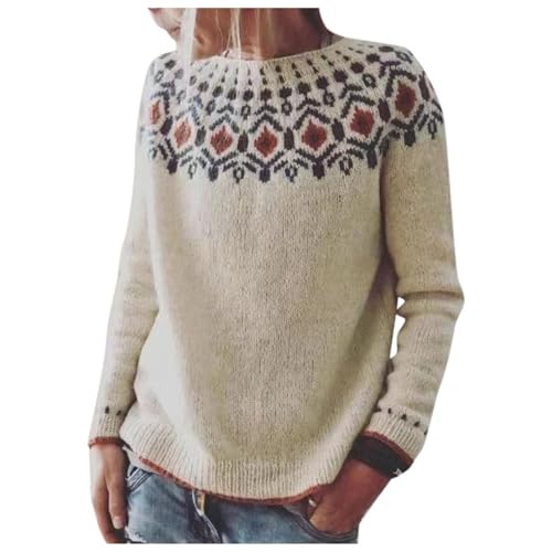 Winterpullover Damen warm lang, Winterpullover Damen Warm Elegant Winter Kaschmir Pullover Große Größen Sweatshirt mit Aufdruck Rundhals Bequem Wollpullover Langarm Strickpullover Casual Wollpulli Winterpullover Damen warm lang, Winterpullover Damen Warm Elegant Winter Kaschmir Pullover Große Größen Sweatshirt mit Aufdruck Rundhals Bequem Wollpullover Langarm Strickpullover Casual Wollpulli von Famzuneu