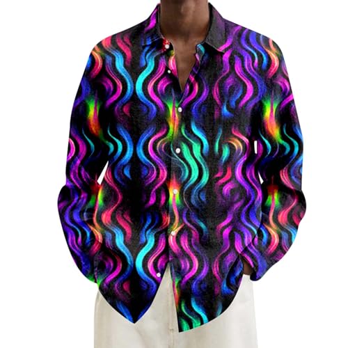 kostüme Herren, Karneval Kostüm Herren Hemd Faschingskostüme Männer 70er Jahre Silvester Outfit Hemden Langarm Große Größen Karneval Hawaiihemd Bunte Disco Hippie Hemd mit Button Down kostüme Herren, Karneval Kostüm Herren Hemd Faschingskostüme Männer 70er Jahre Silvester Outfit Hemden Langarm Große Größen Karneval Hawaiihemd Bunte Disco Hippie Hemd mit Button Down von Famzuneu