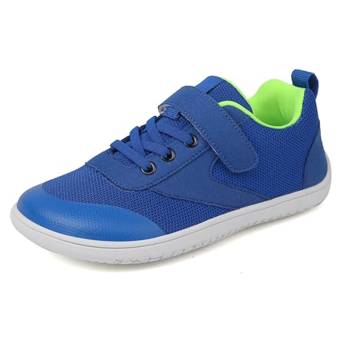 online Shop, Barfußschuhe Kinder Junge Mädchen Breite Sportschuhe mit Klettverschluss Laufschuhe für Fitness Traillauf Atmungsaktiv Leicht rutschfest Sneaker Turnschuhe von Famzuneu