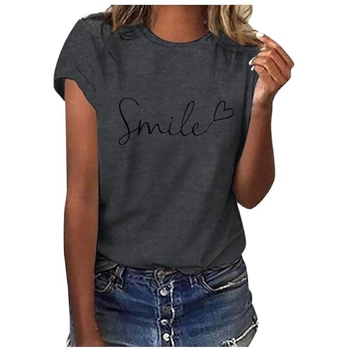 t Shirt Damen Oversize Set, Sommer Tshirt Damen Weiss T Shirt mit Aufdruck Kurzarm Baumwolle T-Shirts Rundhals Basic Oberteile Casual Tee Shirts Teenager Mädchen Locker Bluse Drucken Sportshirt t Shirt Damen Oversize Set, Sommer Tshirt Damen Weiss T Shirt mit Aufdruck Kurzarm Baumwolle T-Shirts Rundhals Basic Oberteile Casual Tee Shirts Teenager Mädchen Locker Bluse Drucken Sportshirt von Famzuneu