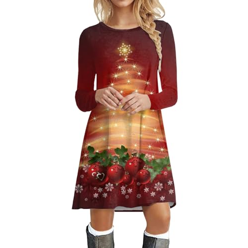 weihnachtskleid Damen lustig, Weihnachtskleider Damen Sexy Lustig Christmas Dress Abendkleid Rockabilly Große Größen Weihnachtskleid Cocktaikleid Vintage Grün Weihnachten Kleid Partykleid von Famzuneu