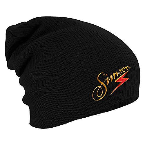 Fan-O-Menal Textilien Longbeanie Slouch-Beanie Mütze DDR Motiv Simson Blitz 55269 Farbe schwarz von Fan-O-Menal Textilien