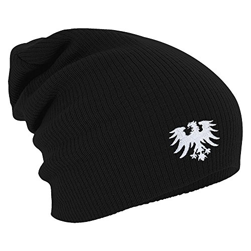 Fan-O-Menal Textilien Longbeanie Slouch-Beanie Wintermütze Adler Frankfurt 55351 Farbe schwarz von Fan-O-Menal Textilien