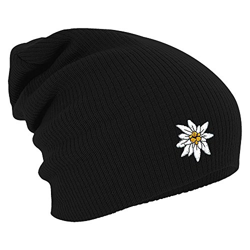 Fan-O-Menal Textilien Longbeanie Slouch-Beanie Wintermütze Edelweiss 54822 Farbe schwarz von Fan-O-Menal Textilien