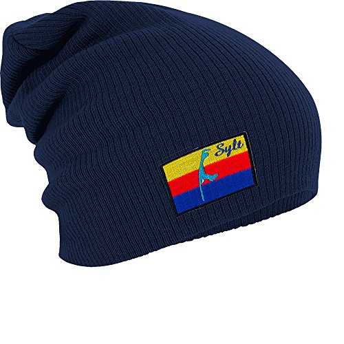 Fan-O-Menal Textilien Longbeanie Slouch-Beanie Wintermütze Sylt Flagge 55229 Farbe Navy von Fan-O-Menal Textilien