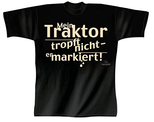 Fan-O-Menal Textilien T-Shirt mit Print - Mein Traktor tropft Nicht, er markiert - 10572 schwarz - Gr. S-4XL Größe XL von Fan-O-Menal Textilien