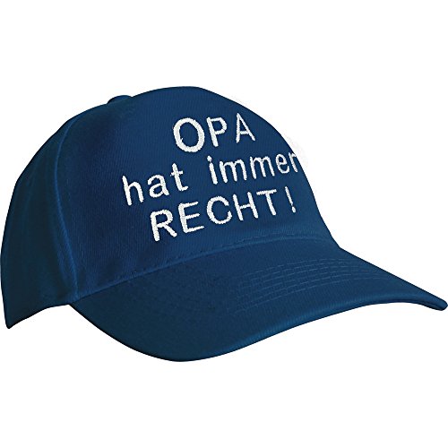 Baseballcap mit Einstickung - Opa hat Immer Recht - 68241 - versch. Farben Farbe blau von Fan-O-Menal