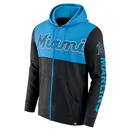 Miami Marlins Fundamentals Fleece Full Zip Hoody - S von Fanatics