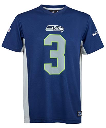 Fanatics NFL Seattle Seahawks Russell Wilson #3 Polymesh Name Number Shirt Jersey Trikot (L) von Fanatics