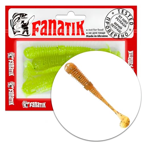 Fanatik Boxer 2 3 3.5 4.5" 5-11cm Gummiköder Gummifisch mit Aroma Fanatic Jig Soft Bait Lure Kunstköder Angeln Köder Gummishad Twister (003, 3.0) von FANATIK