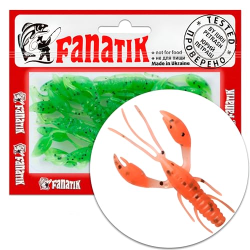 Fanatik Raider 1.6 2.2" 4-6cm Gummiköder Gummifisch mit Aroma Fanatic Jig Soft Baits Lure Kunstköder Angeln Köder Gummishad Twister Krebs (023, 1.6) von Fanatik