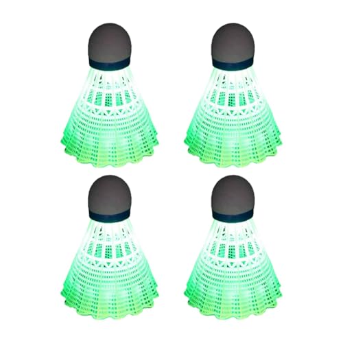 Fangxuee 4 Stück Leuchtende Badmintonbälle LED Schaumkunststoff Sport Badminton Leuchtende Federbälle Badminton Set Grün von Fangxuee