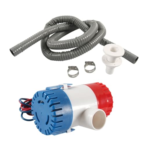 Fangxuee Schiffs-Lenzpumpe, 12 V, 1100 GPH, Ablass-Set für Boot, Wasserflugzeug, Motor, Hausboot, Mini-Elektrowasserpumpe von Fangxuee