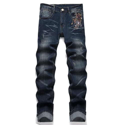 Fanlageter Jeans Herren Hose Jeanshose Herren Jeans Loose Straight Hose 31 Blau von Fanlageter