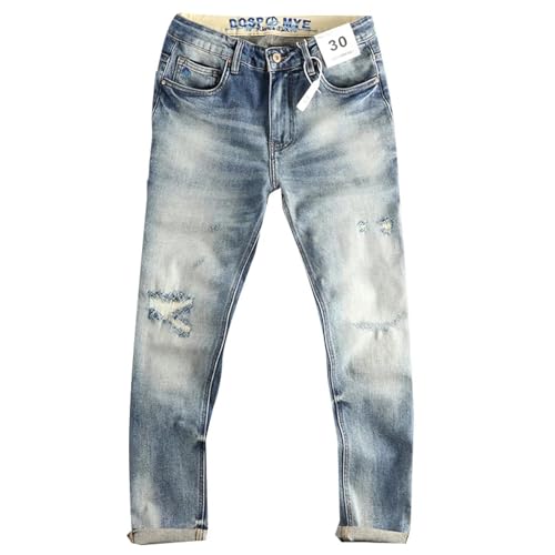 Fanlageter Jeans Herren Hose Jeanshose Herren Jeanshose Casual Loose Straight Jeanshose 34 Blau von Fanlageter