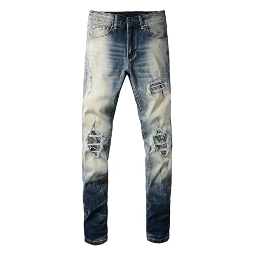 Fanlageter Jeans Herren Hose Jeanshose Herren Jeanshose Mit Rissen, Größe 38, Blau Fanlageter Jeans Herren Hose Jeanshose Herren Jeanshose Mit Rissen, Größe 38, Blau von Fanlageter