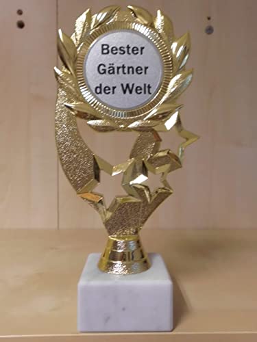 Fanshop Lünen Pokal Geschenk Bester Gärtner der Welt - Geburtstag - Gr. 19,5 cm - Trophäe - Pokale - mit Gravur - (A1) von Fanshop Lünen