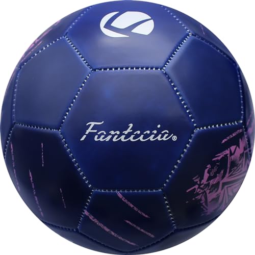 Fantecia Fußball Offizielle Größe 5 mit Pumpe, Training Leder Fussball für Jugend und Erwachsene, Indoor Outdoor Spiel Fußball von Fantecia