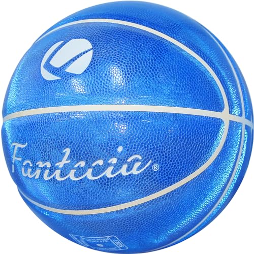 Fantecia Größe 7 Basketball mit Pumpe, Reflektierende Oberfläche Basketball für Indoor Outdoor, offizieller Basketball für Spiel oder Training von Fantecia