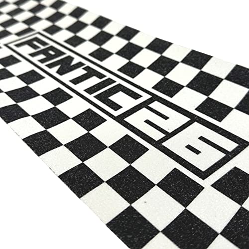 Fantic26 Stunt-Scooter Griptape Ersatz I Park I Kinder I Trick I Tret I Roller I Anti Rutsch Sandpapier 58,5cm I Passend für Decks bis 58,5cm x 15,5cm (Checker Schwarz/Weiß) von Fantic26