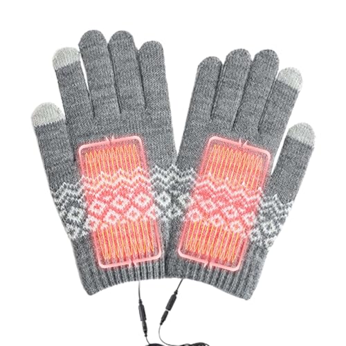 Fanysdsi Wiederaufladbare beheizte Handschuhe, gestrickte beheizte Handschuhe | Vollfinger-Strickhandschuhe mit beheiztem Touchscreen | Abnehmbare, waschbare Laptop-Handschuhe, Handwärmer, von Fanysdsi