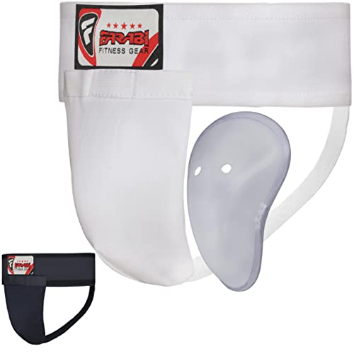 Farabi Sports Junior Tiefschutz Alter 5-12 Jahre Kampfsport Tiefschutz MMA Muay Thai Suspensorium Kinder (White, XS von Farabi Sports