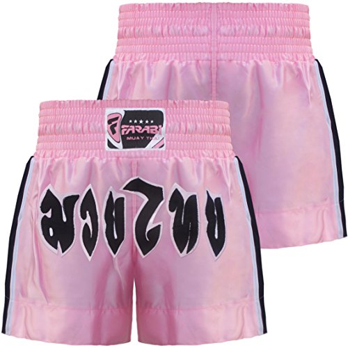 Farabi Sports Muay Thai Shorts - Training Short MMA Kampfsport Boxshorts (Pink, Large) von Farabi Sports