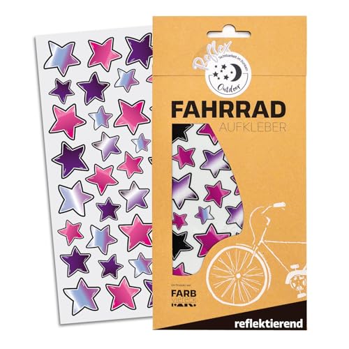 Farbviereck Fahrrad Aufkleber Mädchen rosa lila Sterne Stern Aufkleber als Fahrradaufkleber Sticker für Helm Roller Kinderwagen als Geschenk Stars bunt klein für Rahmen | R0006 Farbviereck Fahrrad Aufkleber Mädchen rosa lila Sterne Stern Aufkleber als Fahrradaufkleber Sticker für Helm Roller Kinderwagen als Geschenk Stars bunt klein für Rahmen | R0006 von Farbviereck