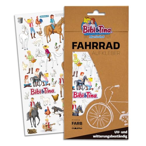 Farbviereck Bibi & Tina Martinshof Aufkleber Fahrrad - Roller - Kinderwagen - Helm Geschenk Fahrradaufkleber Pferden Martinshof Kindergeburtstag Pferde | K0026 von Farbviereck