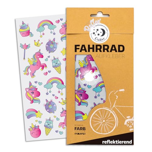 Farbviereck Einhorn Aufkleber reflektierend wetterfest für Fahrrad - Roller - Kinderwagen - Helm Unicorn Sticker als Fahrradaufkleber Einhörnern | R0011 Farbviereck Einhorn Aufkleber reflektierend wetterfest für Fahrrad - Roller - Kinderwagen - Helm Unicorn Sticker als Fahrradaufkleber Einhörnern | R0011 von Farbviereck