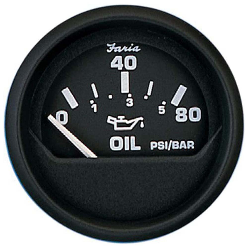 Faria Euro Oil Pressure Gauge Schwarz Faria Euro Oil Pressure Gauge Schwarz von Faria