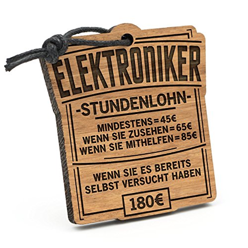 Fashionalarm Schlüsselanhänger Stundenlohn Elektroniker aus Holz mit Gravur | Lustige Geschenk Idee Elektromeister Elektrotechnik Beruf Arbeit Fashionalarm Schlüsselanhänger Stundenlohn Elektroniker aus Holz mit Gravur | Lustige Geschenk Idee Elektromeister Elektrotechnik Beruf Arbeit von Fashionalarm