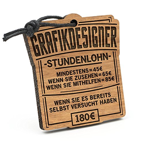 Fashionalarm Schlüsselanhänger Stundenlohn Grafikdesigner aus Holz mit Gravur | Lustige Geschenk Idee Mediengestalter Grafiker Beruf Job Arbeit Fashionalarm Schlüsselanhänger Stundenlohn Grafikdesigner aus Holz mit Gravur | Lustige Geschenk Idee Mediengestalter Grafiker Beruf Job Arbeit von Fashionalarm
