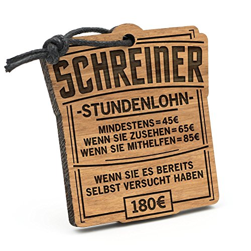 Fashionalarm Schlüsselanhänger Stundenlohn Schreiner aus Holz mit Gravur | Lustige Geschenk Idee Schreinermeister Tischler Beruf Job Arbeit Fashionalarm Schlüsselanhänger Stundenlohn Schreiner aus Holz mit Gravur | Lustige Geschenk Idee Schreinermeister Tischler Beruf Job Arbeit von Fashionalarm