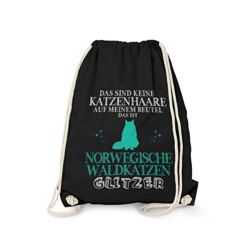 Fashionalarm Turnbeutel - Das sind Keine Katzenhaare - Norwegische Waldkatzen Glitzer | Fun Rucksack mit Spruch als lustige Geschenk Idee, Schwarz One Size Fashionalarm Turnbeutel - Das sind Keine Katzenhaare - Norwegische Waldkatzen Glitzer | Fun Rucksack mit Spruch als lustige Geschenk Idee, Schwarz One Size von Fashionalarm