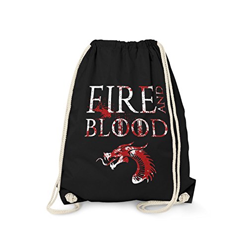 Fashionalarm Turnbeutel - House Targarien Fire and Blood | Fun Rucksack als Geschenk Idee zur GoT Serie | Haus Motto Feuer und Blut Drache, Schwarz One Size Fashionalarm Turnbeutel - House Targarien Fire and Blood | Fun Rucksack als Geschenk Idee zur GoT Serie | Haus Motto Feuer und Blut Drache, Schwarz One Size von Fashionalarm