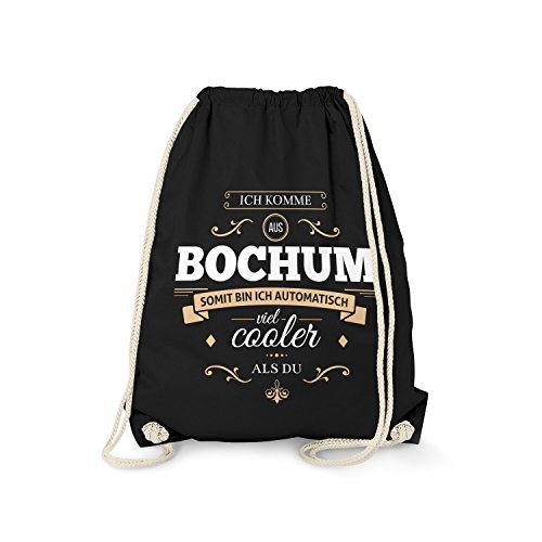 Fashionalarm Turnbeutel - Ich komme aus Bochum - Bin viel Cooler als du | Fun Rucksack mit Spruch als Geschenk Idee für stolze Bochumer, Schwarz One Size Fashionalarm Turnbeutel - Ich komme aus Bochum - Bin viel Cooler als du | Fun Rucksack mit Spruch als Geschenk Idee für stolze Bochumer, Schwarz One Size von Fashionalarm