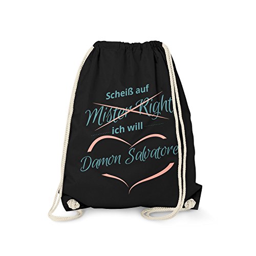 Fashionalarm Turnbeutel - Scheiß auf Mister Right Ich Will Damon Salvatore | Fan Rucksack zur Vampire D. TV Serie, Schwarz One Size Fashionalarm Turnbeutel - Scheiß auf Mister Right Ich Will Damon Salvatore | Fan Rucksack zur Vampire D. TV Serie, Schwarz One Size von Fashionalarm