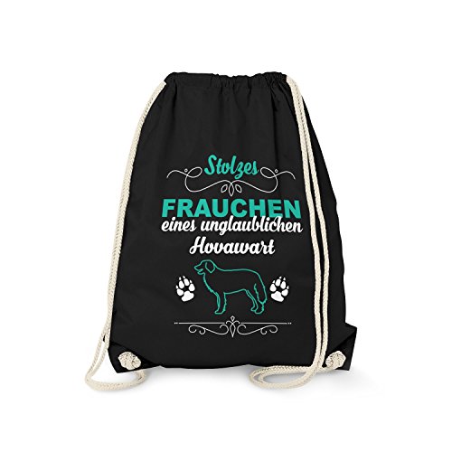 Fashionalarm Turnbeutel - Stolzes Frauchen eines unglaublichen Hovawart | Fun Rucksack mit Spruch als Geschenk Idee für Rasse Hunde Besitzer, Schwarz One Size Fashionalarm Turnbeutel - Stolzes Frauchen eines unglaublichen Hovawart | Fun Rucksack mit Spruch als Geschenk Idee für Rasse Hunde Besitzer, Schwarz One Size von Fashionalarm
