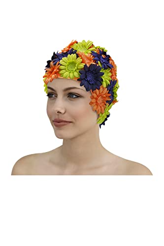 Fashy Stoffbadehaube mit Blüten, aus Nylon, orange-blau-grün, 3454 Fashy Stoffbadehaube mit Blüten, aus Nylon, orange-blau-grün, 3454 von Fashy